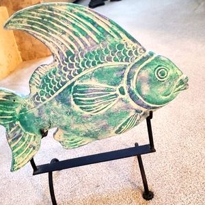 Like New Decorative Fish with Metal Display